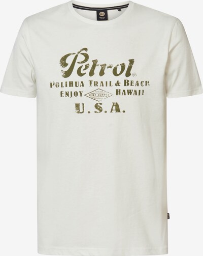 Petrol Industries Shirt 'Sandcastle' in de kleur Olijfgroen / Wit, Productweergave