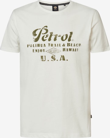 Petrol Industries Shirt 'Sandcastle' in Wit: voorkant