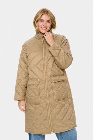 SAINT TROPEZ Between-seasons coat 'Lucinda' in Brown: front