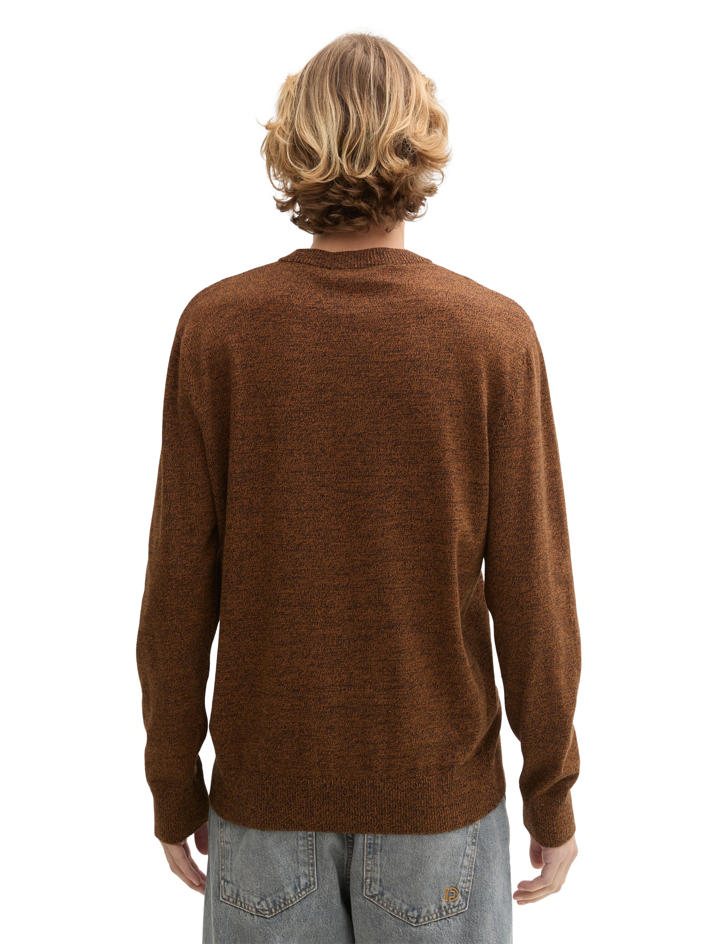 TOM TAILOR DENIM Pullover in Braun