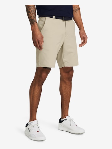UNDER ARMOUR Regular Workout Pants in Beige: front