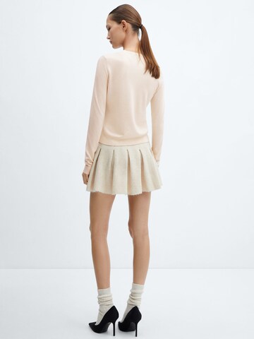 MANGO Knit Cardigan 'LUKABOB' in Beige