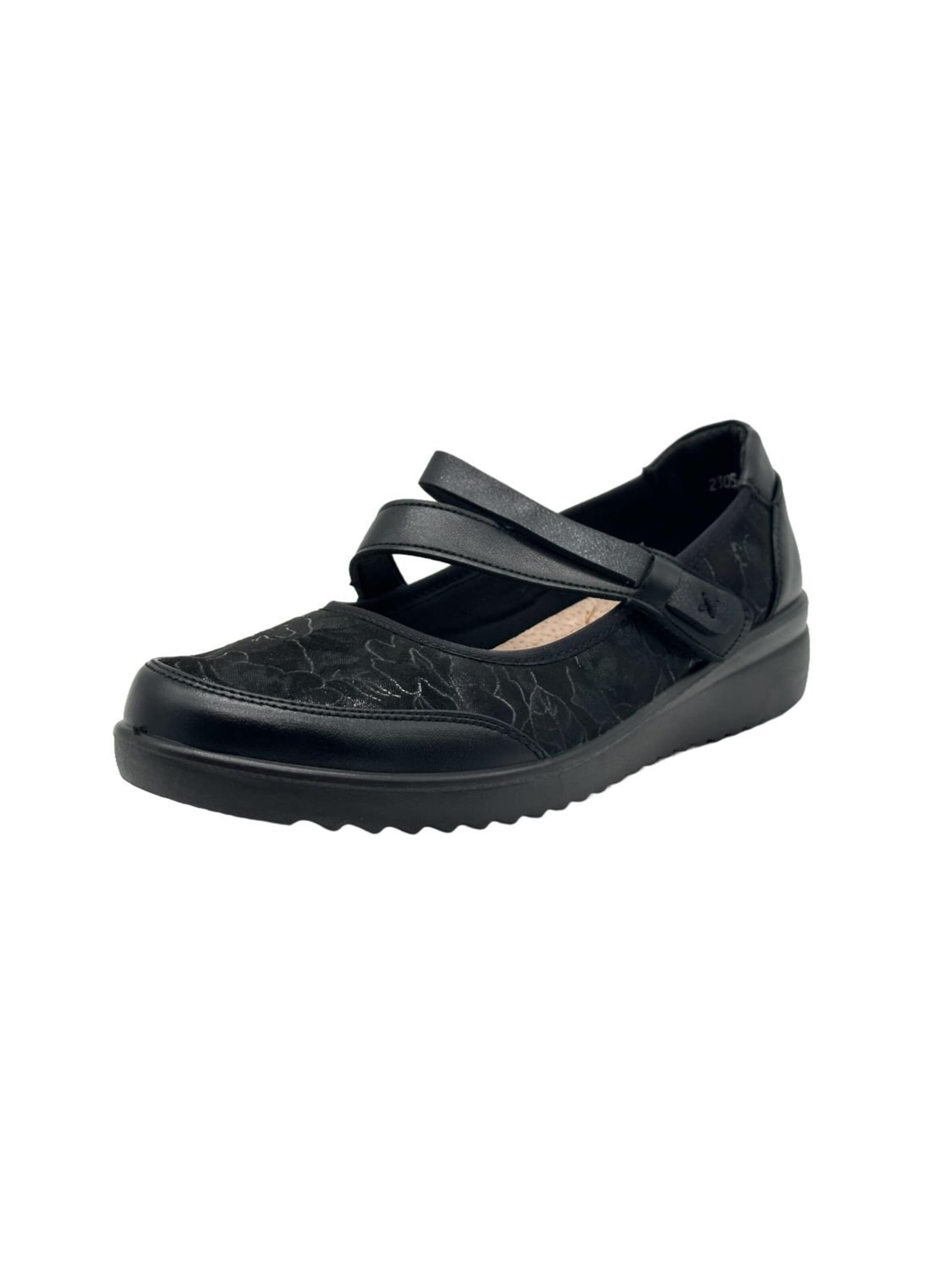 Nowaland Classic Flats 'Comfort Mary Jane Shoes' in Black: front