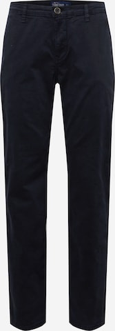 CAMP DAVID Regular Chino Pants in Black: front
