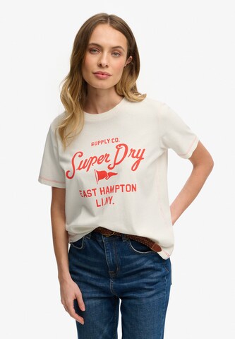 T-shirt 'Heritage Hamptons' Superdry & Co en beige : devant