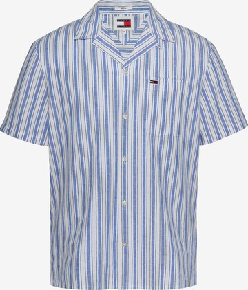 Tommy Jeans Regular fit Button Up Shirt in Blue: front