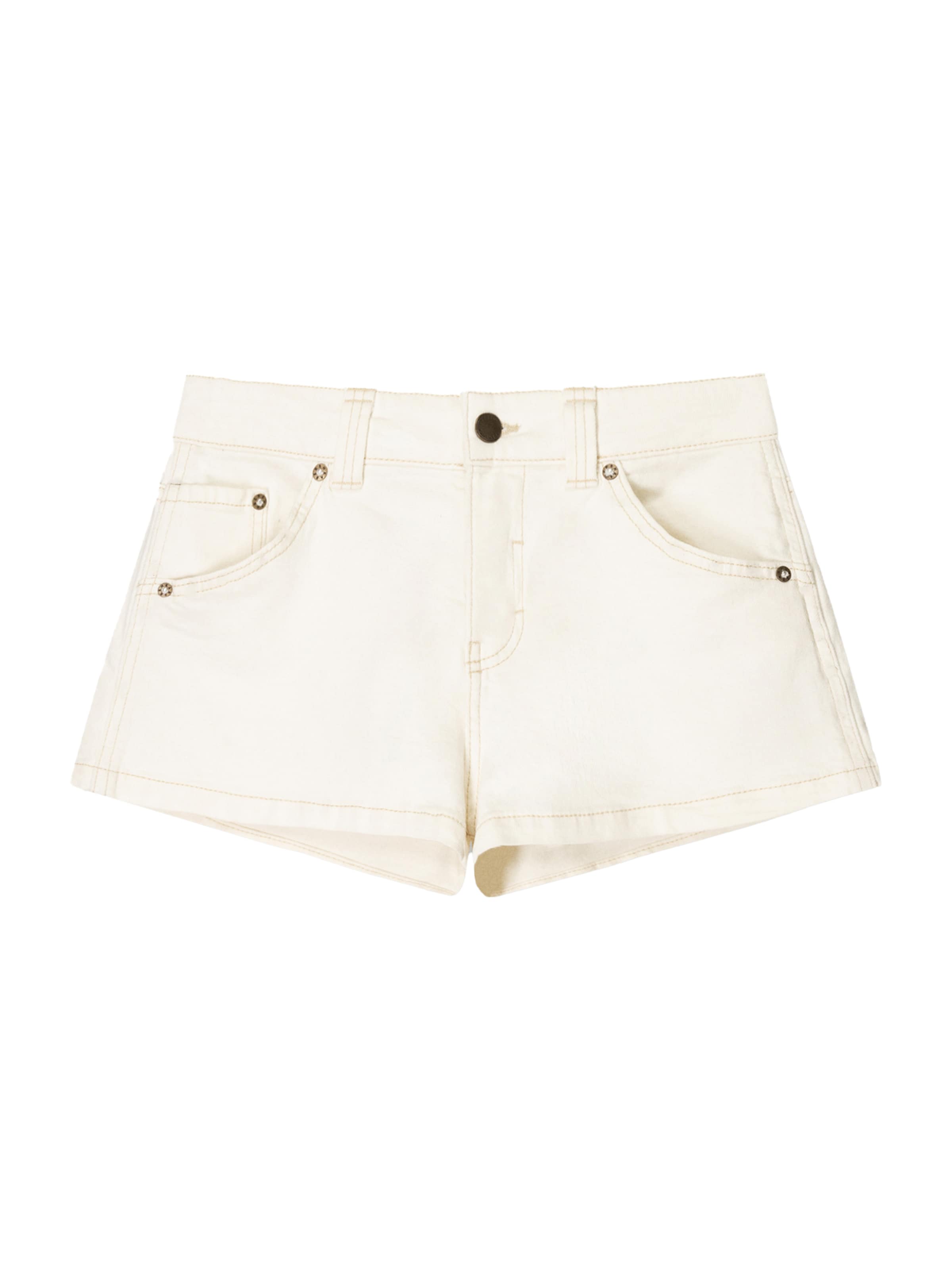 Bershka Regular Broek in Wit: voorkant