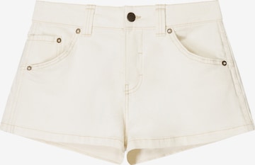 Bershka Regular Housut värissä valkoinen: etupuoli