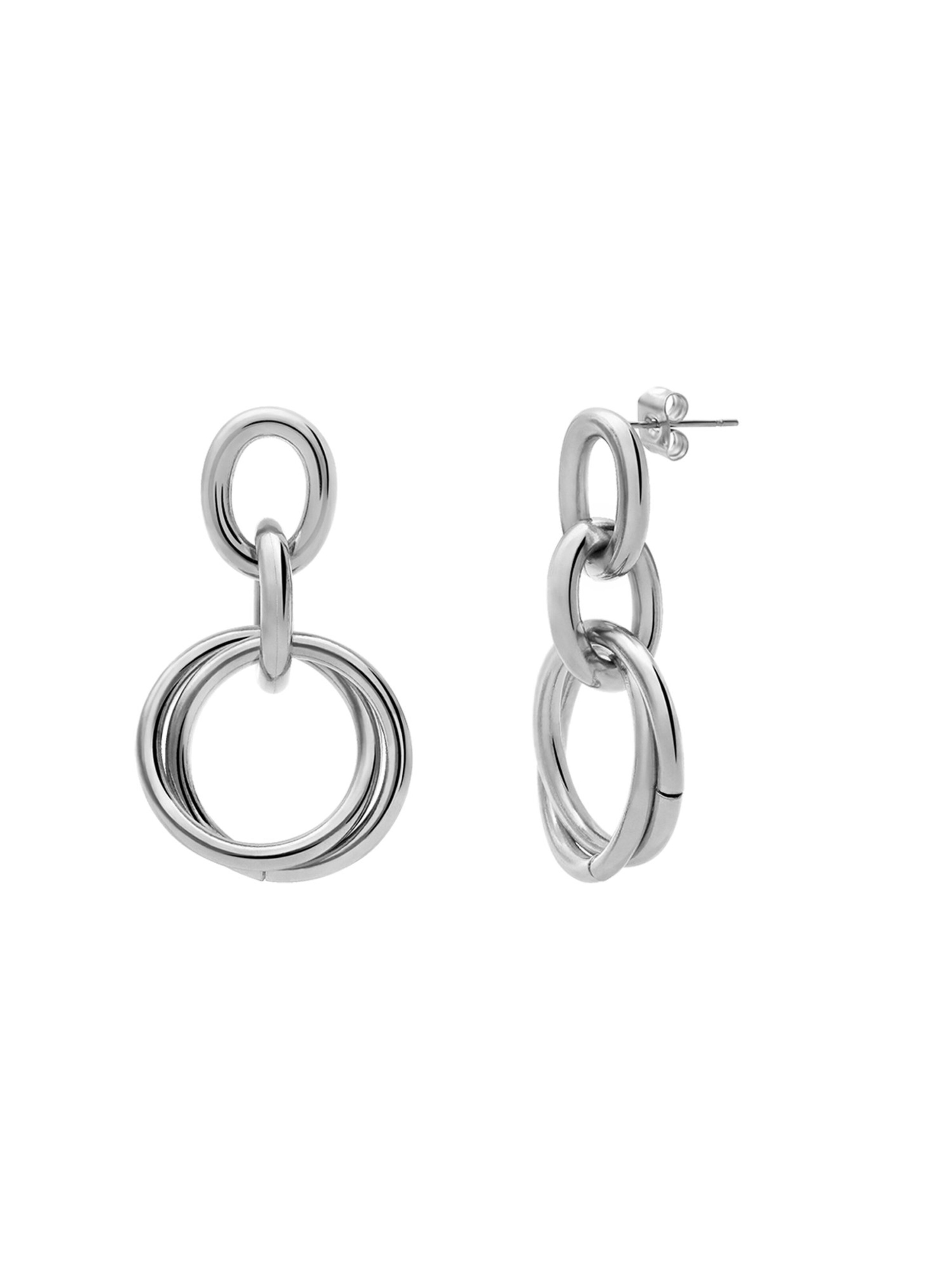 Lucardi Earrings in Silver: front