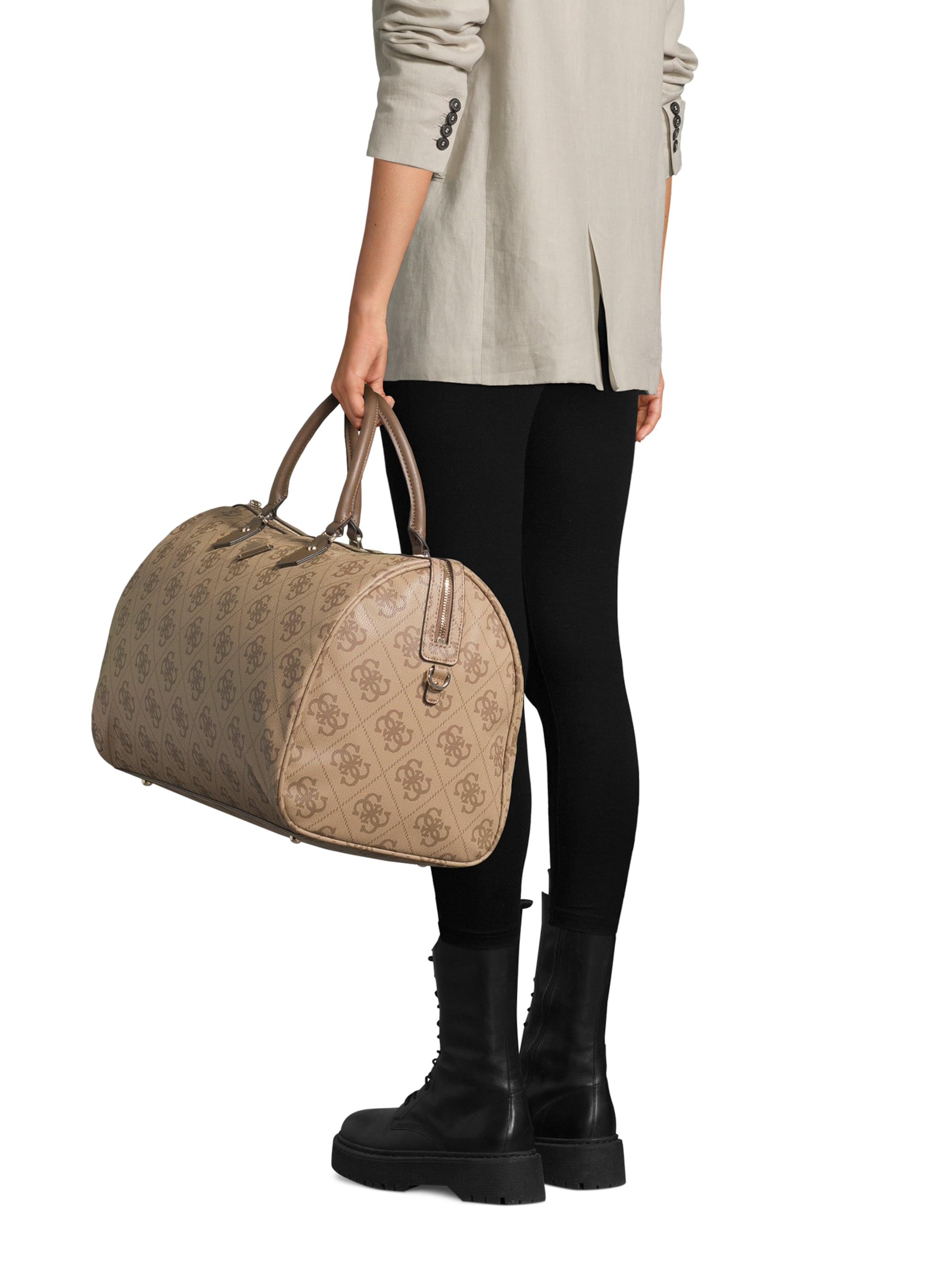 GUESS Βαλίτσα με ροδάκια 'Berta' σε καφέ: μπροστά