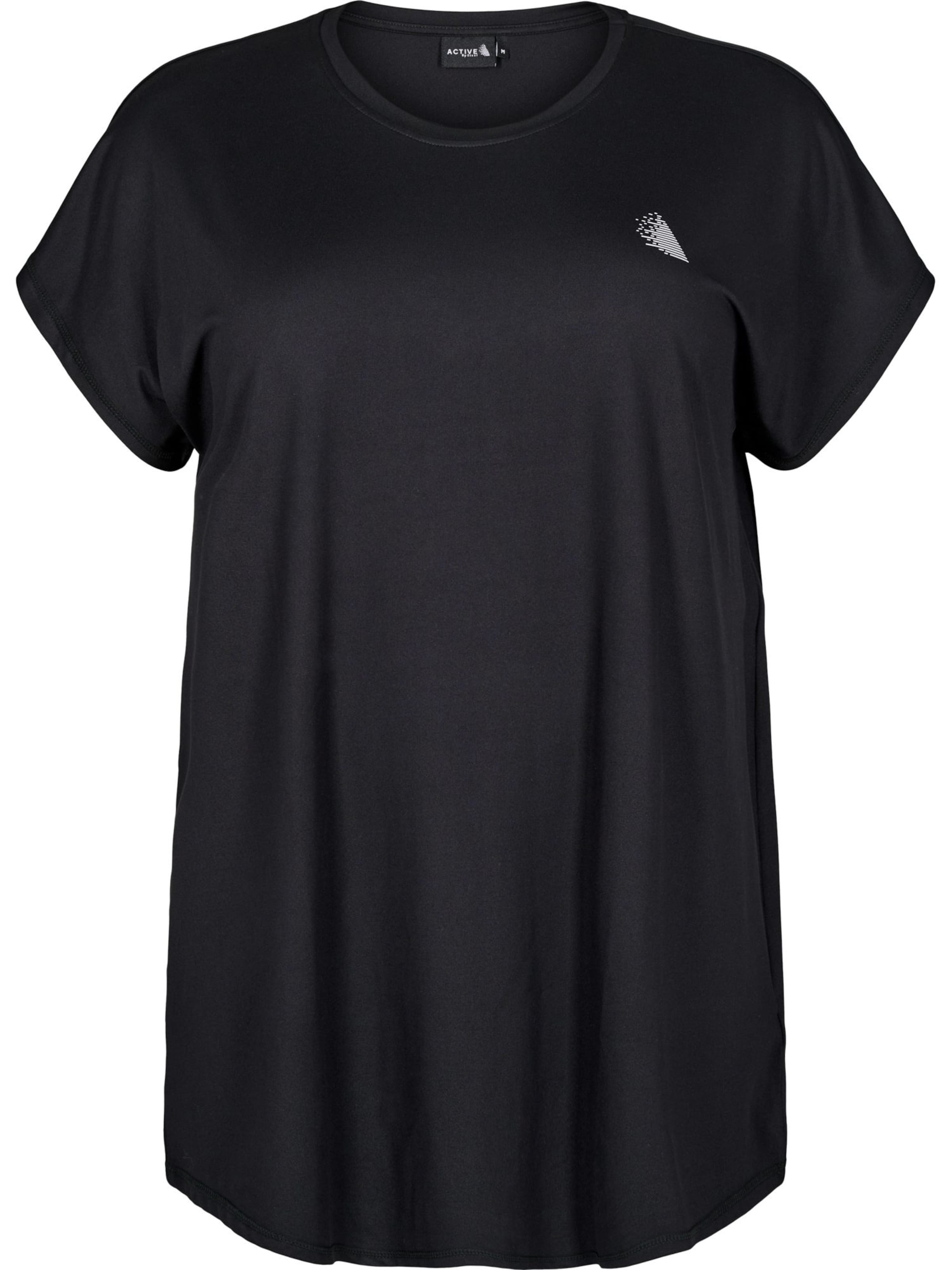 Active by Zizzi Functioneel shirt &#x27;Abasic&#x27; in Zwart: voorkant