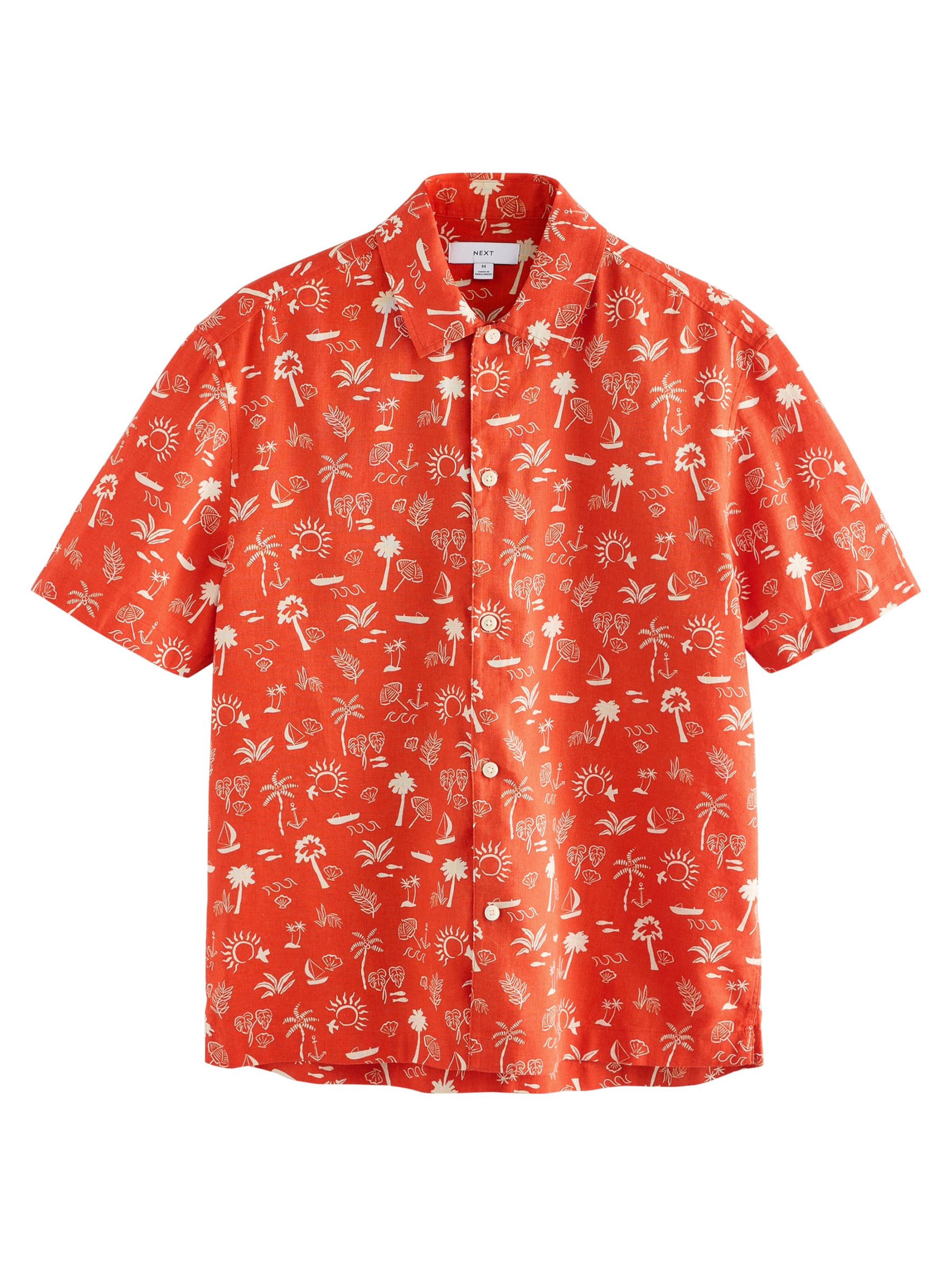 Next Средняя посадка Рубашка 'Palm Tree' в Красный: спереди