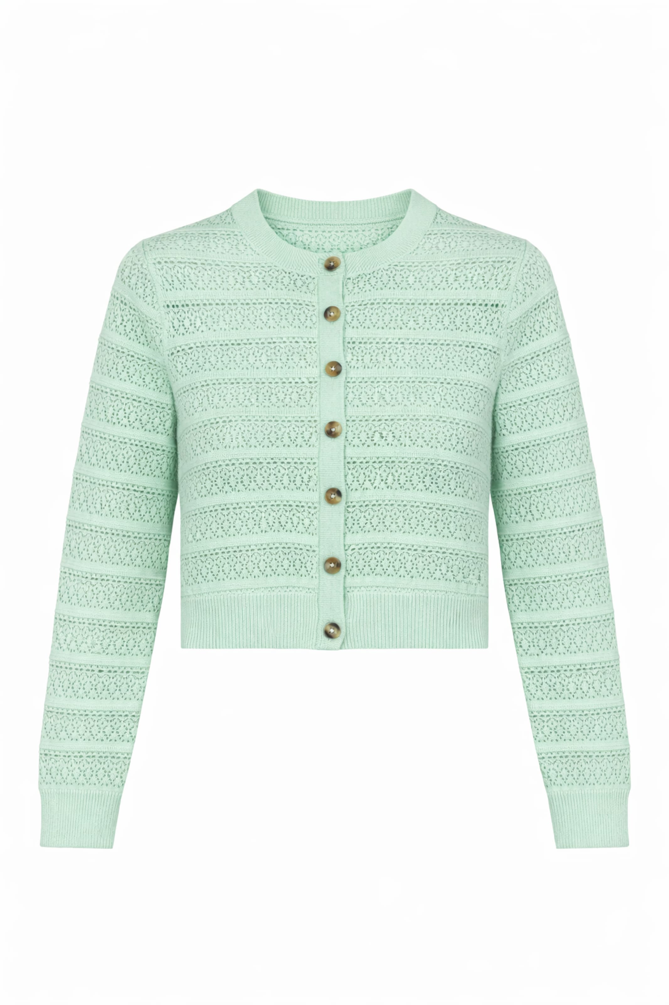 BRAVE SOUL Gebreid vest in Groen: voorkant