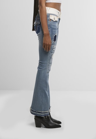 True Religion Regular Jeans 'Rip Repair Joey Mr Flare' in Blau