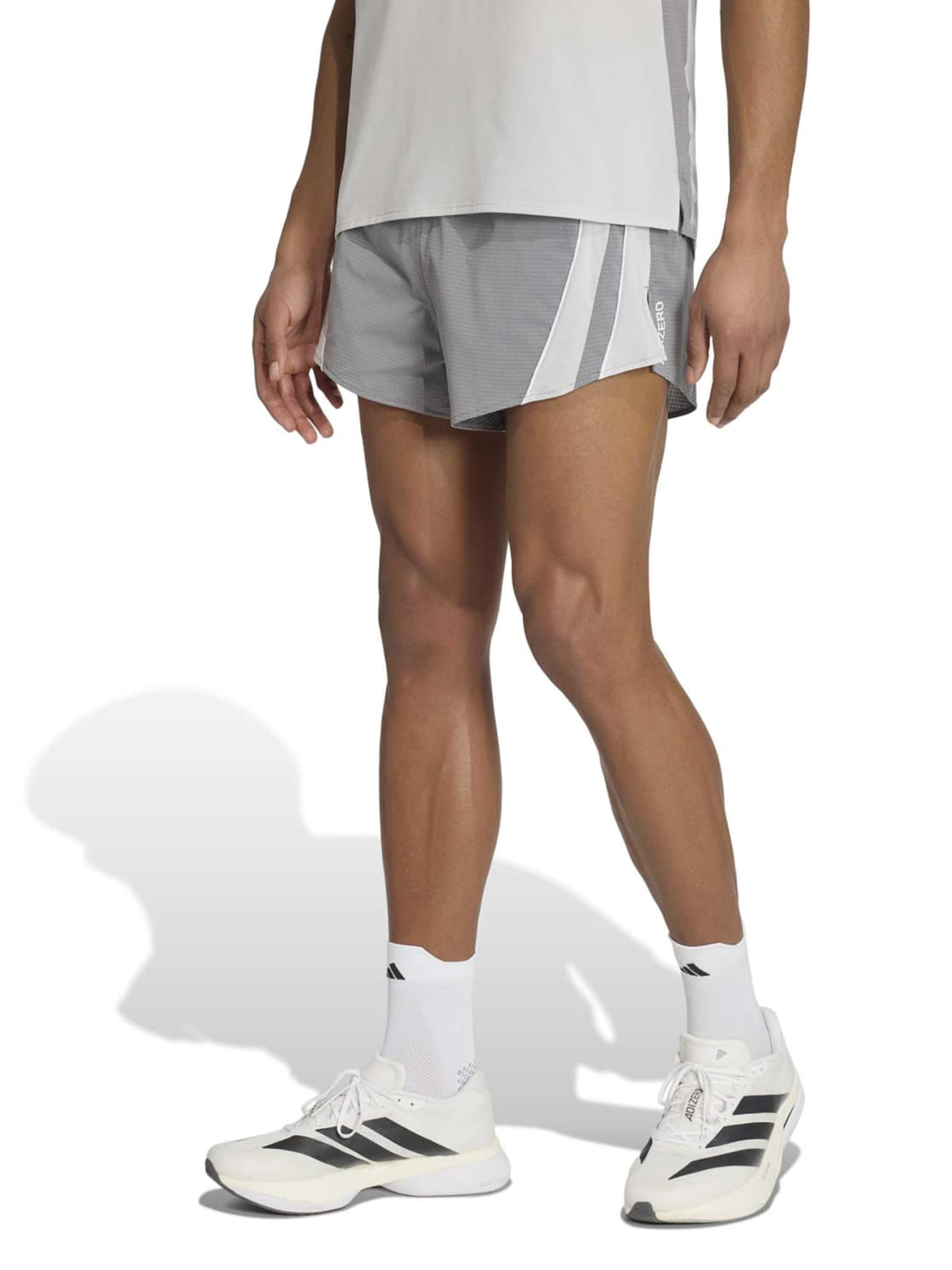 ADIDAS PERFORMANCE Ohlapna forma Športne hlače 'ADIZERO' | siva barva: sprednja stran