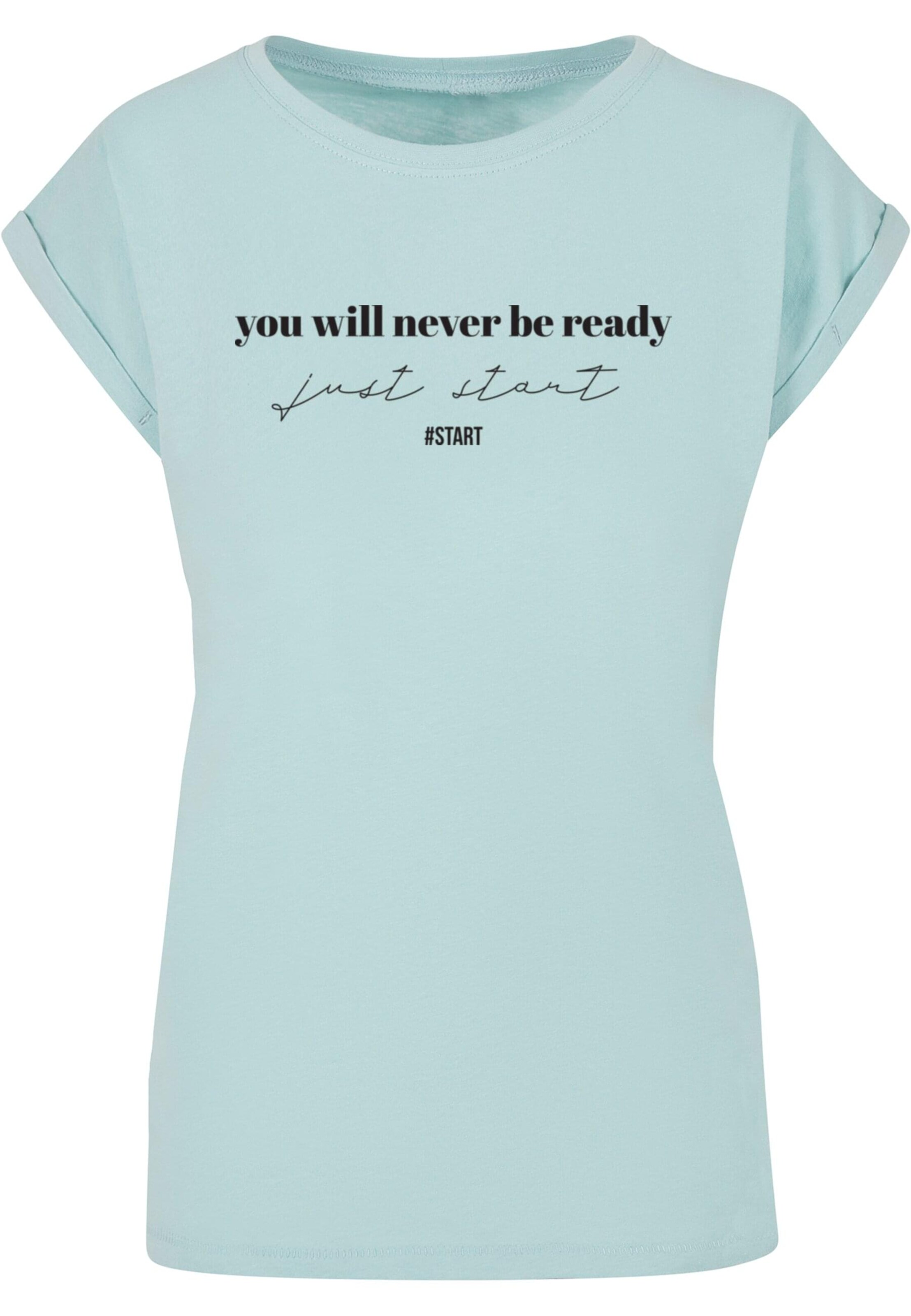 Merchcode Tričko 'Just Start' – modrá: přední strana