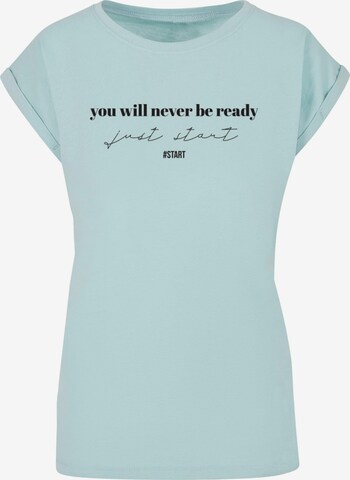 Merchcode Shirt 'Just Start' in Blauw: voorkant