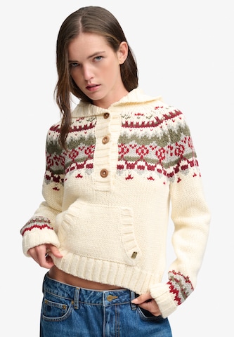 Pull-over 'Fairisle' Superdry & Co en blanc : devant