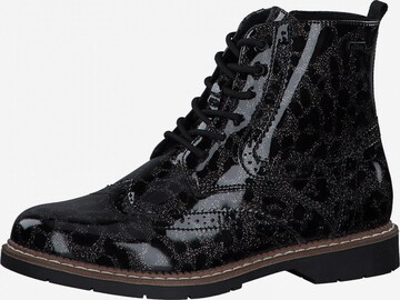 s.Oliver Lace-Up Ankle Boots in Black: front