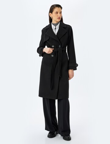 Koton Between-Seasons Coat in Black: front