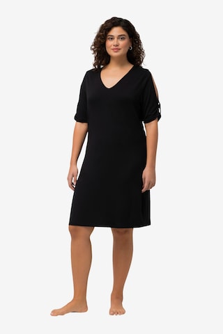 Ulla Popken - Vestido de playa 'Heather' en negro: frente