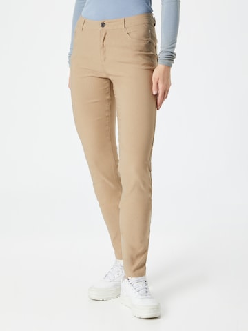 Freequent Slimfit Broek 'ADINA' in Beige: voorkant