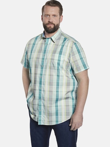Charles Colby Comfort fit Overhemd ' Duke Sully ' in Groen: voorkant