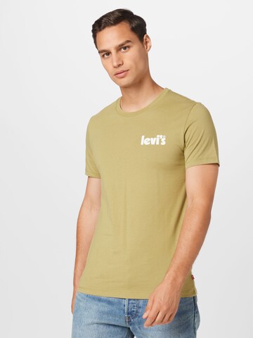 LEVI'S ® Shirt 'Crewneck Graphic' in Beige: voorkant