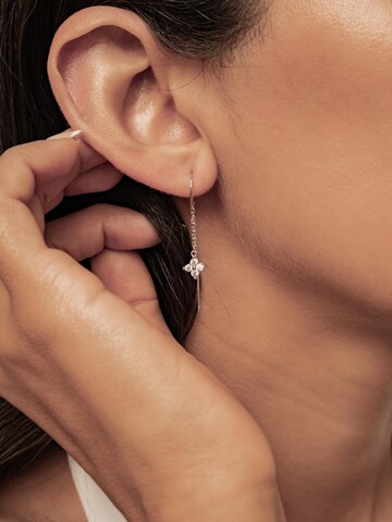 Hey Happiness - Pendientes 'Crystal Threader' en plata