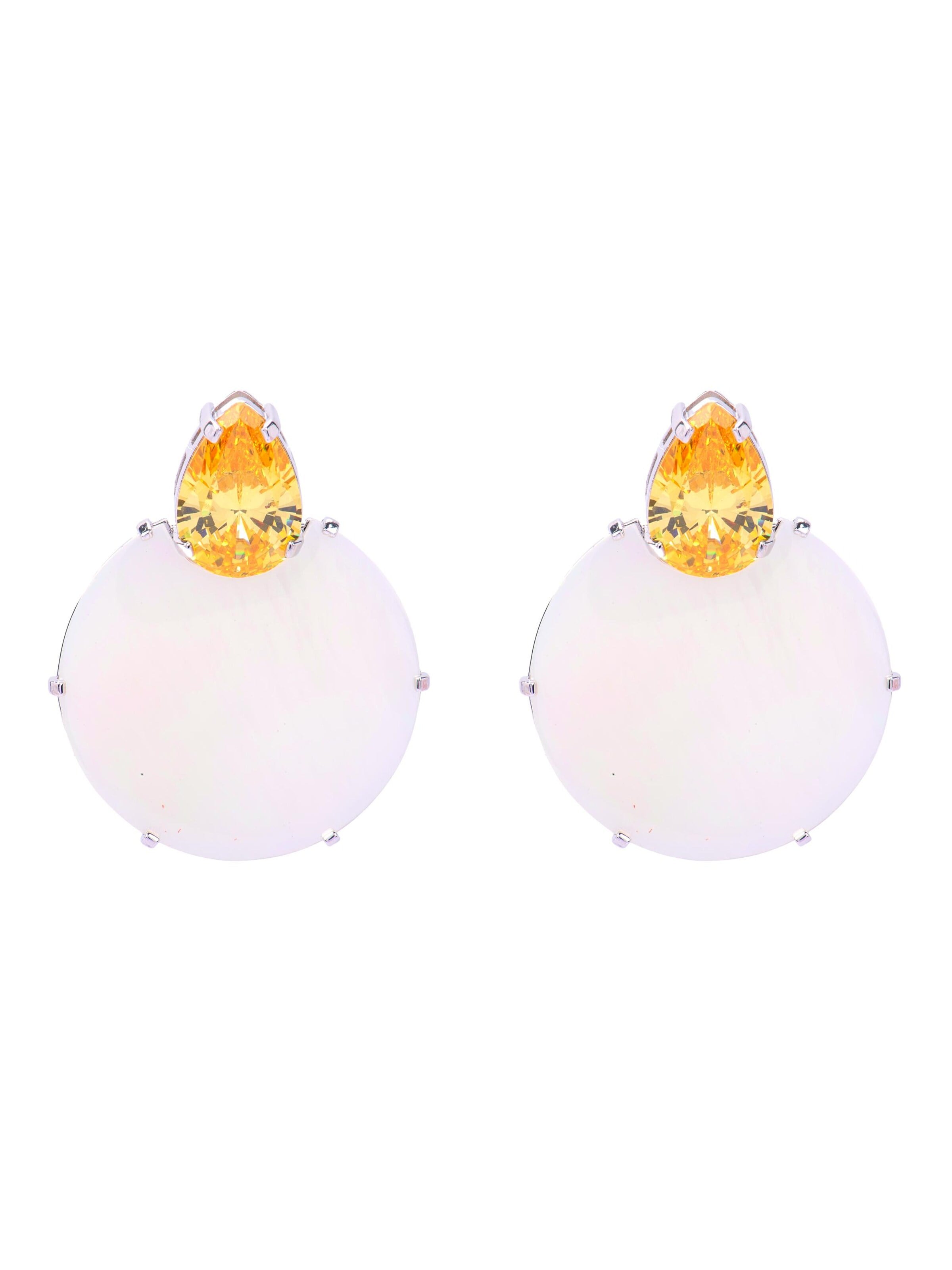 Luxenter - Brincos 'Mubi' em branco: frente