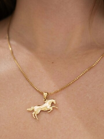 VANGUERATI Obesek '18K Solid Gold Horse Pendant | Detailed Equestrian Charm | 23x14mm' | rumena barva