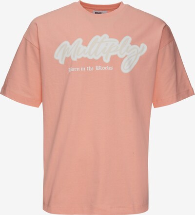 Multiply Apparel T-Krekls, krāsa - gaiši bēšs / aprikožu / balts, Preces skats