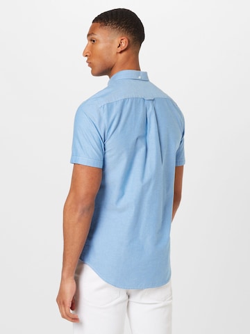 FARAH - Ajuste estrecho Camisa 'BREWER' en azul