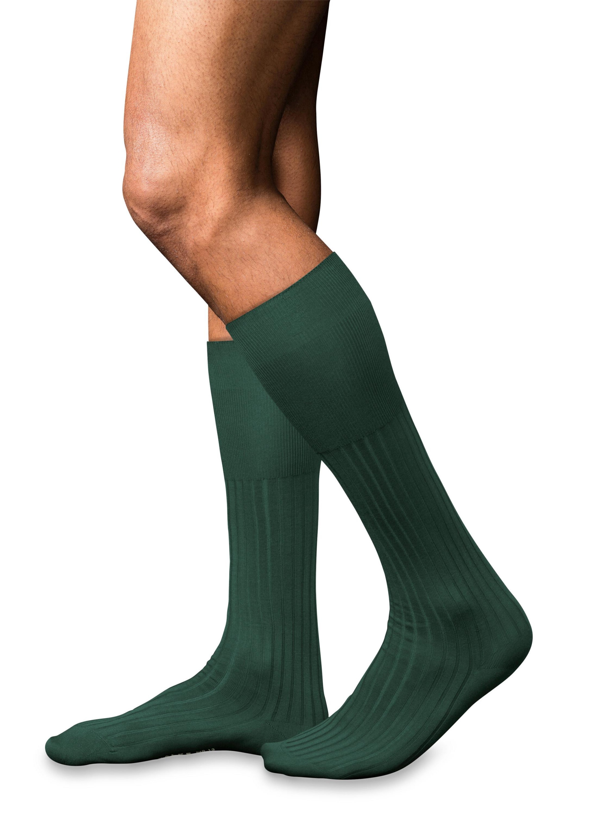 FALKE Knee High Socks 'No. 13 Finest Piuma Cotton' in Green