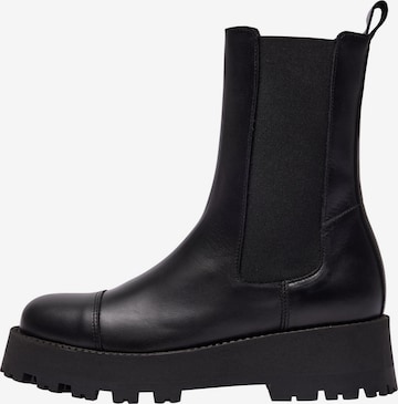 Chelsea Boots 'CORA' SELECTED FEMME en noir : devant