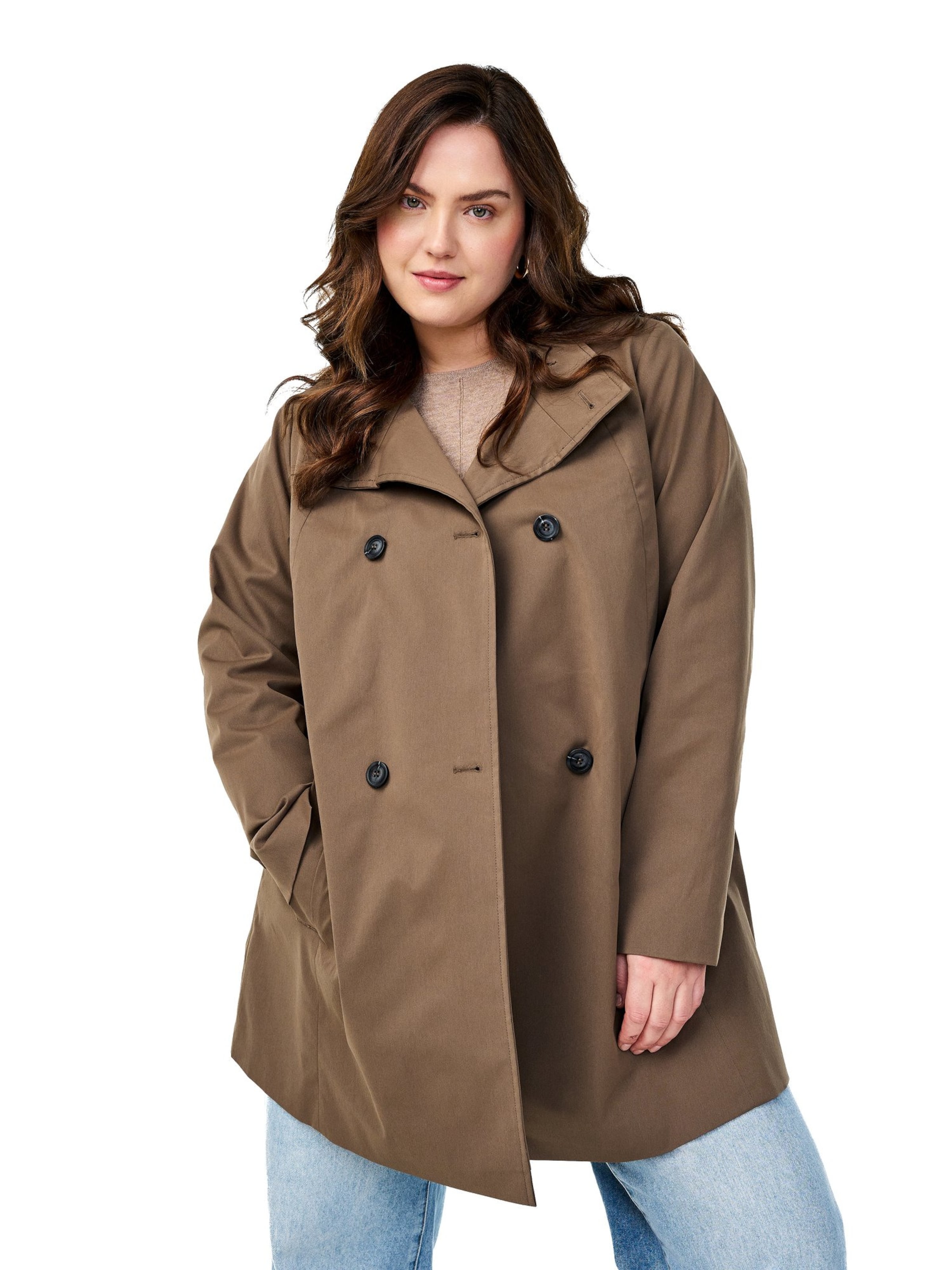 Cappotto di mezza stagione 'Cavalencia' di Zizzi in marrone: frontale