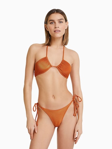 Bershka Bustier Góra bikini w kolorze pomarańczowy: przód