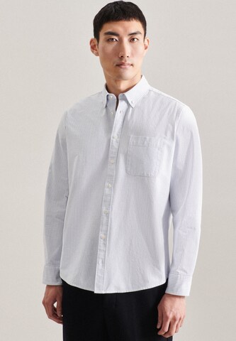 SEIDENSTICKER Regular fit Button Up Shirt 'Schwarze Rose' in Blue: front