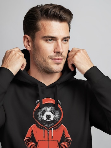 Neverless Sweatshirt 'Bear Hoodie' in Black