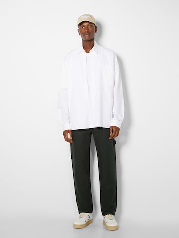 Bershka Regular fit Button Up Shirt in White