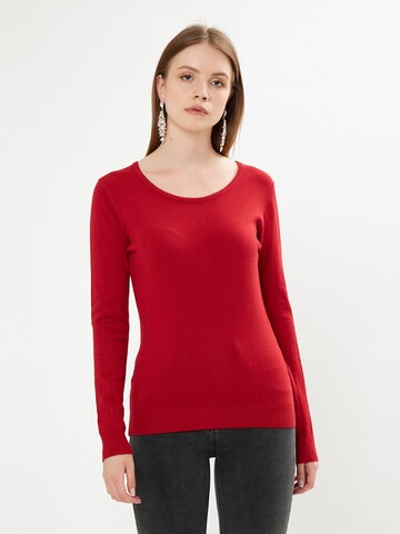 Influencer Pullover in Rot: predná strana