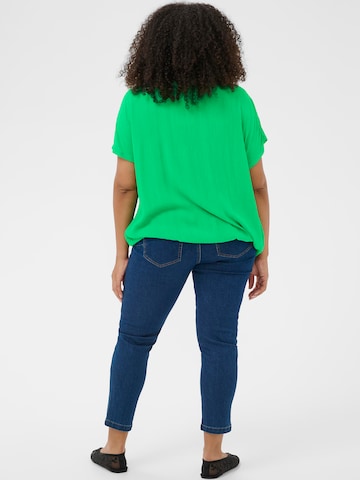 KAFFE CURVE Bluse 'KCAmi Stanley' in Grün
