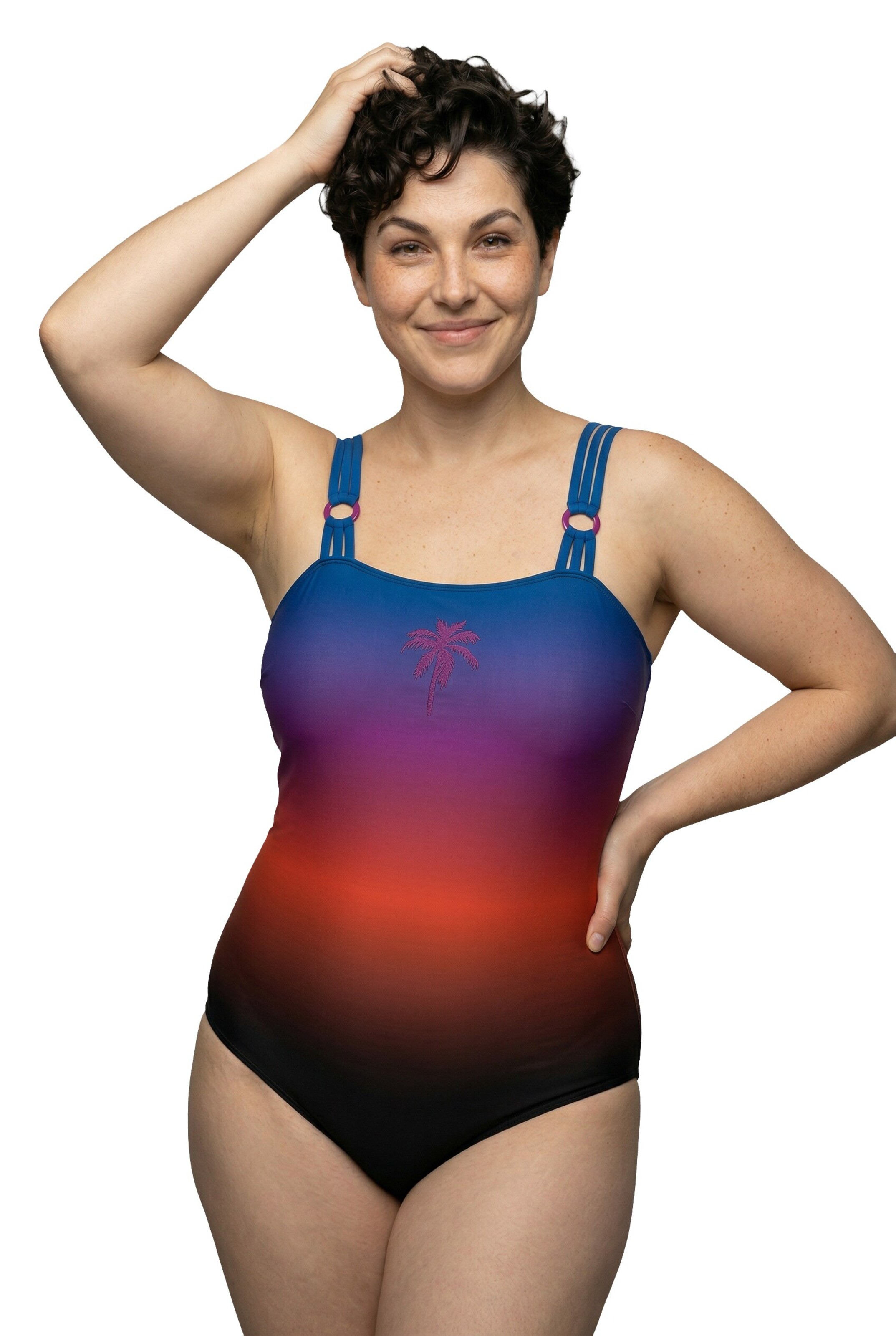 Ulla Popken T-Shirt Badeanzug in Mischfarben