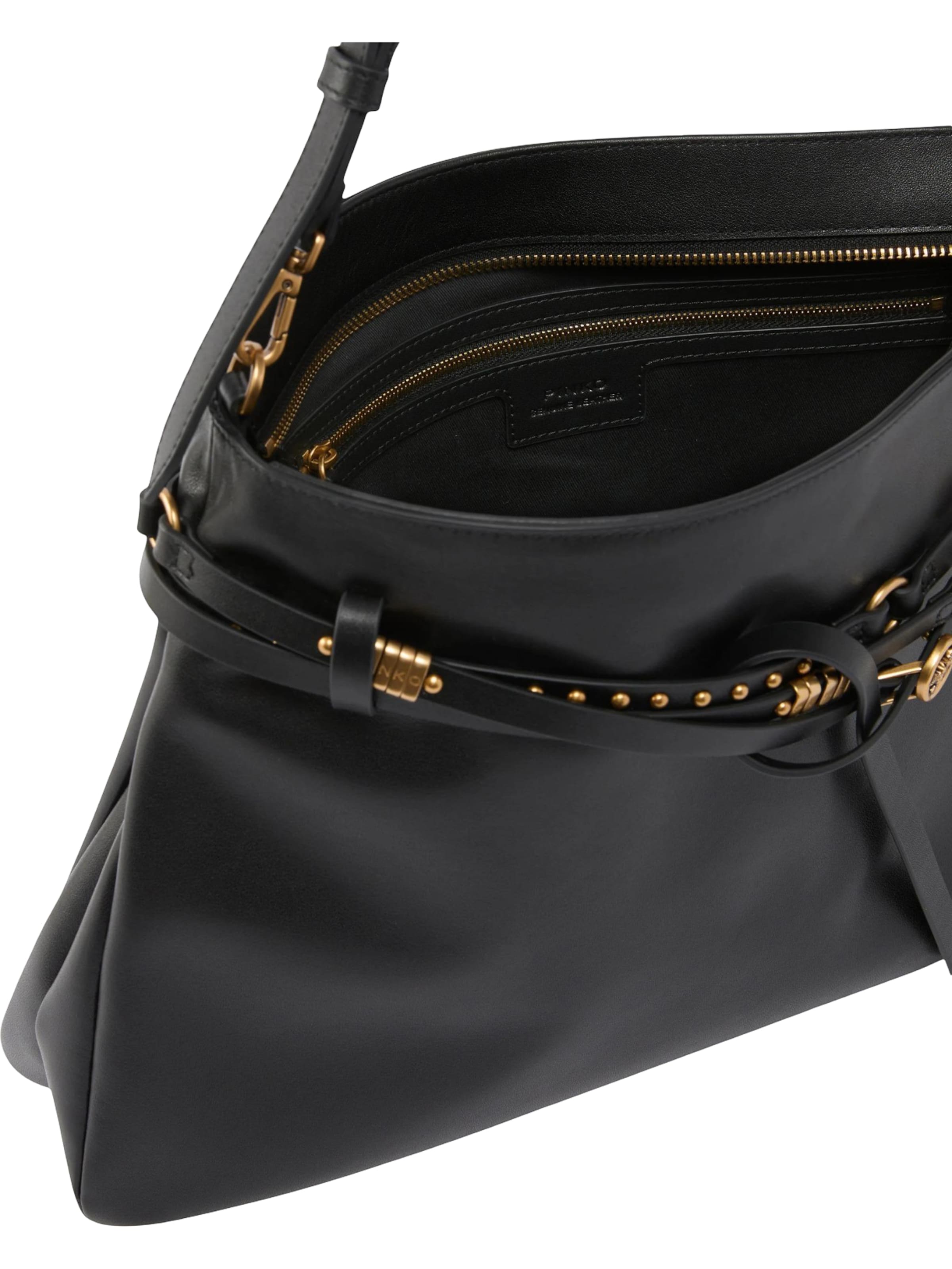 PINKO Skuldertaske 'BELT BAG BIG VITELLO MORBIDO 105903 A0QO' i sort