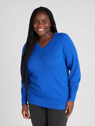 ONLY Carmakoma Sweater 'IBI' in Blue: front