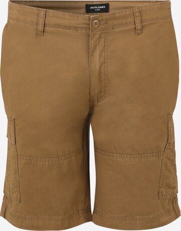 Jack & Jones Plus Regular Cargo Pants 'COLE CAMPAIGN' in Brown: front