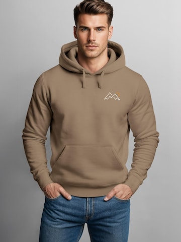 Neverless Sweatshirt 'Mountain Lineart' in Brown