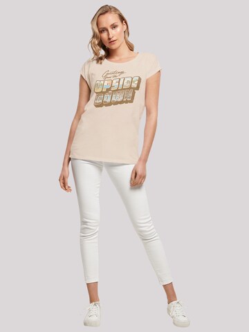 F4NT4STIC Shirt 'Stranger Things Greetings From Upside Down Netflix TV Series' in Beige