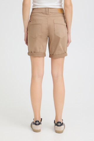 Pulz Regular Trousers 'EVELYN' in Beige