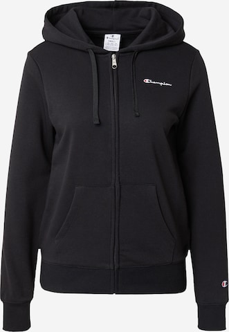 Champion Authentic Athletic Apparel - Sudadera con cremallera en negro: frente